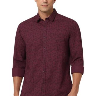 Peter England Men's Floral Cotton Regular Fit Shirt